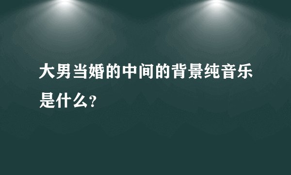 大男当婚的中间的背景纯音乐是什么？