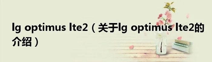 lg optimus lte2（关于lg optimus lte2的介绍）