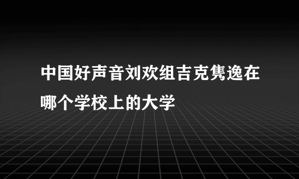 中国好声音刘欢组吉克隽逸在哪个学校上的大学