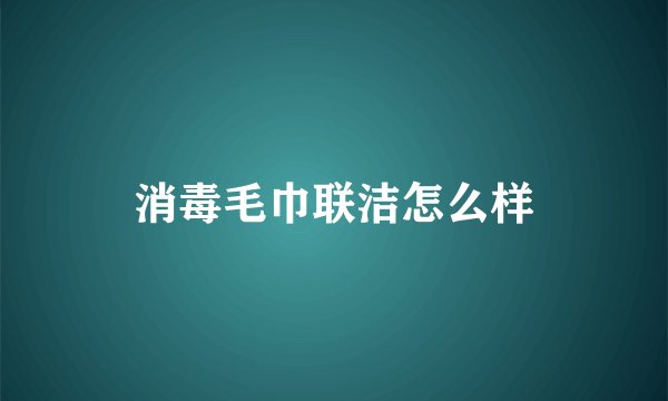 消毒毛巾联洁怎么样