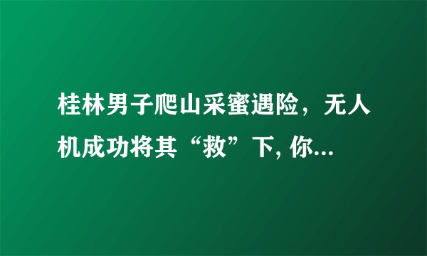 桂林男子爬山采蜜遇险，无人机成功将其“救”下, 你怎么看？