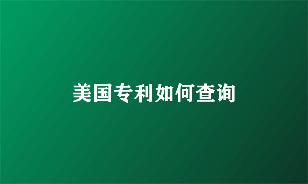 美国专利如何查询