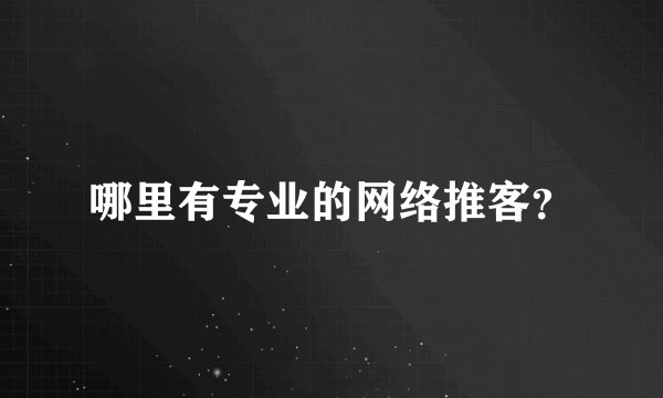 哪里有专业的网络推客？