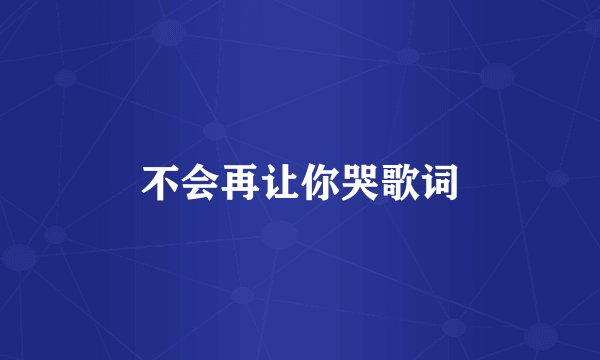 不会再让你哭歌词