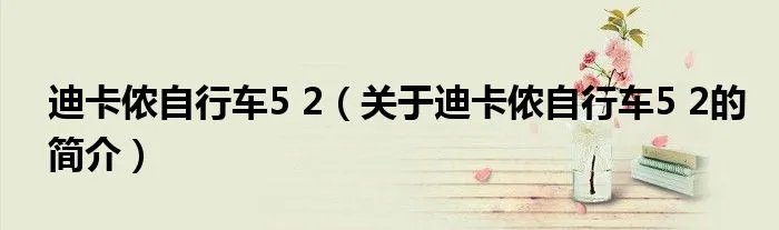 迪卡侬自行车5 2（关于迪卡侬自行车5 2的简介）