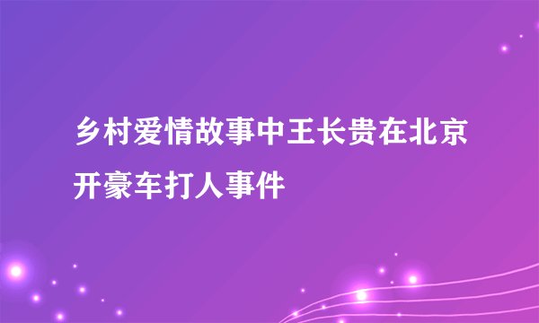 乡村爱情故事中王长贵在北京开豪车打人事件