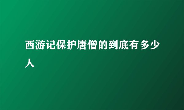 西游记保护唐僧的到底有多少人