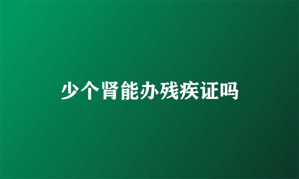 少个肾能办残疾证吗