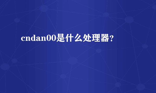 cndan00是什么处理器？