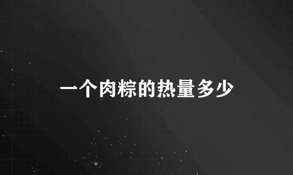 一个肉粽的热量多少