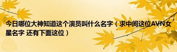 今日哪位大神知道这个演员叫什么名字（求中间这位AVN女星名字 还有下面这位）