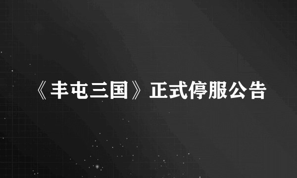 《丰屯三国》正式停服公告