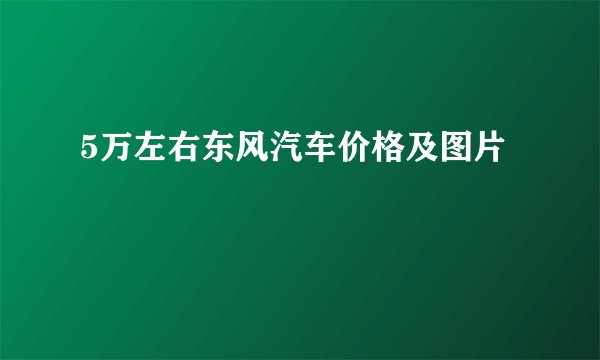 5万左右东风汽车价格及图片