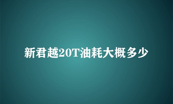 新君越20T油耗大概多少