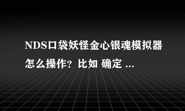NDS口袋妖怪金心银魂模拟器怎么操作？比如 确定 是哪个按键？
