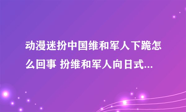动漫迷扮中国维和军人下跪怎么回事 扮维和军人向日式少女下跪