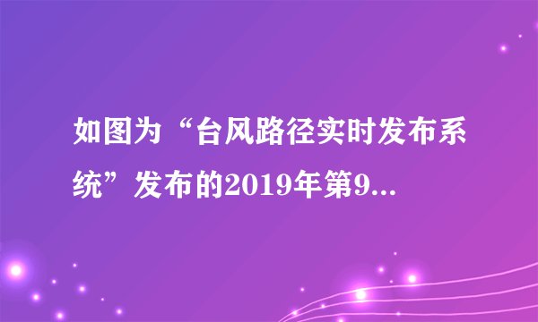 如图为“台风路径实时发布系统”发布的2019年第9号台风“利奇马”移动路径。读图回答27～28题。关于台风“利奇马”的说法正确的是（　　）A.生成于东南太平洋的热带洋面B. 气流呈顺时针方向旋转辐合C. 首次登陆时上海吹西南风D. 给浙、苏、鲁等省份带来狂风暴雨