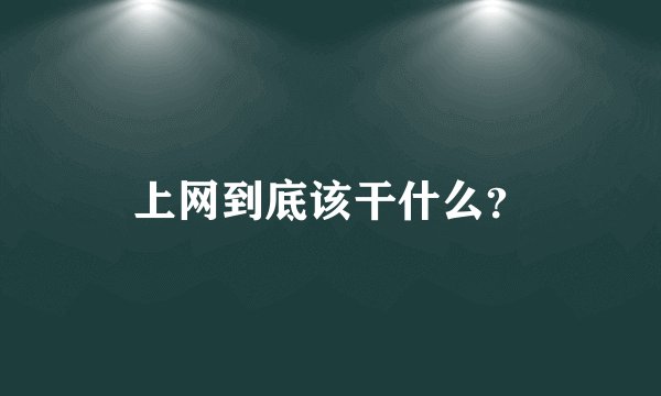 上网到底该干什么？