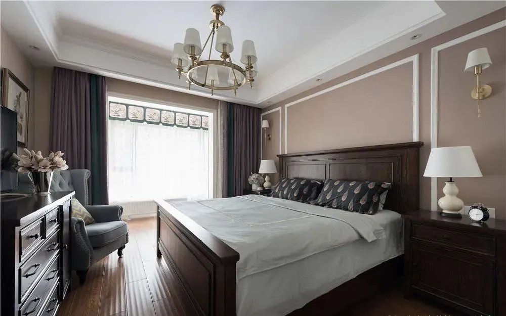 133㎡现代美式风，裸粉色彩搭配，清新淡雅很有格调！