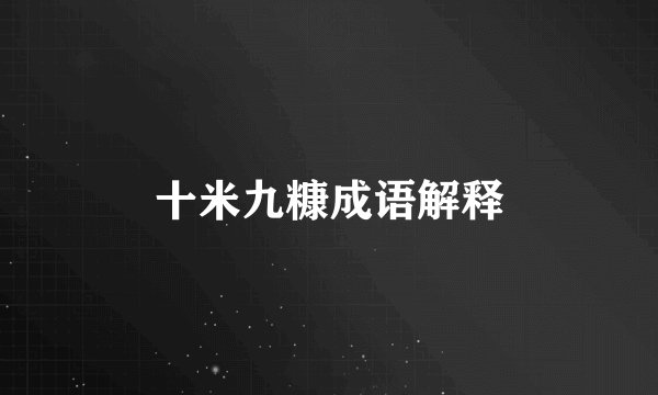 十米九糠成语解释