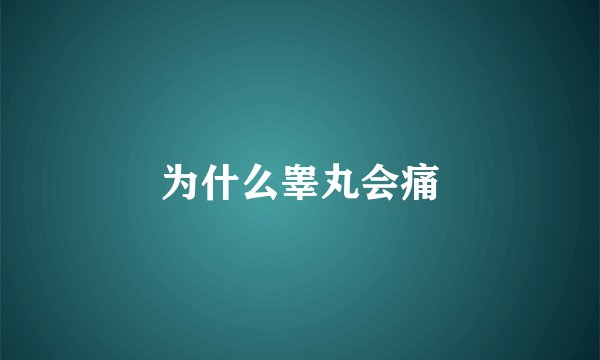 为什么睾丸会痛