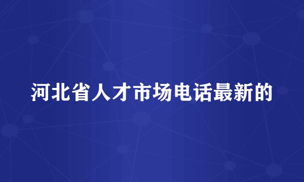 河北省人才市场电话最新的