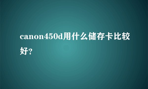 canon450d用什么储存卡比较好？