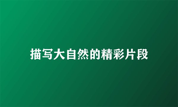 描写大自然的精彩片段