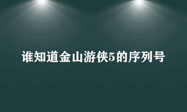 谁知道金山游侠5的序列号