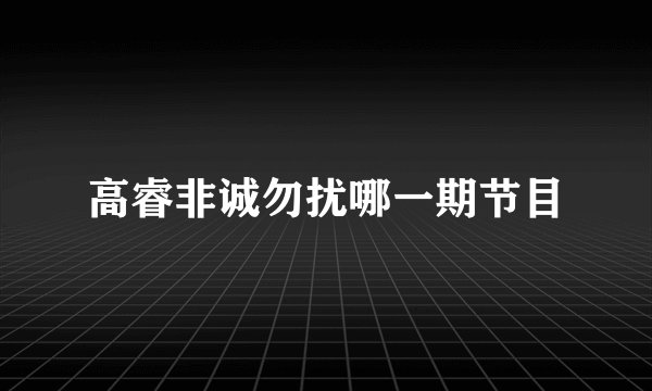高睿非诚勿扰哪一期节目