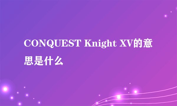 CONQUEST Knight XV的意思是什么