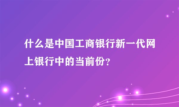 什么是中国工商银行新一代网上银行中的当前份？