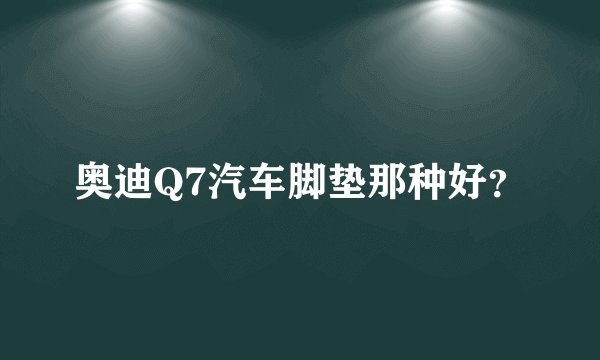 奥迪Q7汽车脚垫那种好？