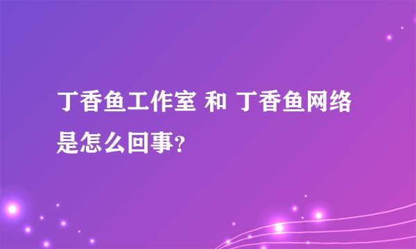 丁香鱼工作室 和 丁香鱼网络 是怎么回事？