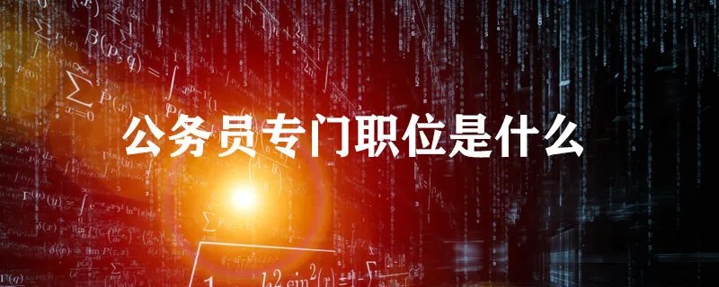 公务员专门职位是什么