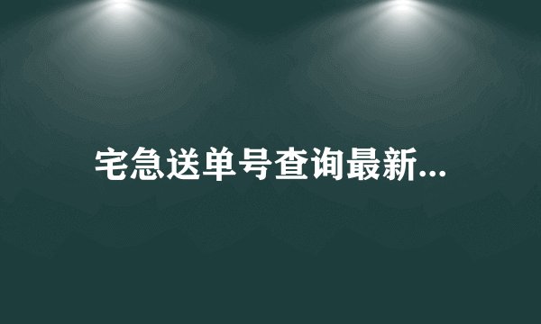 宅急送单号查询最新...
