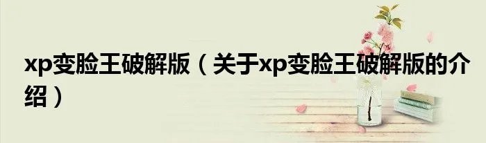 xp变脸王破解版（关于xp变脸王破解版的介绍）