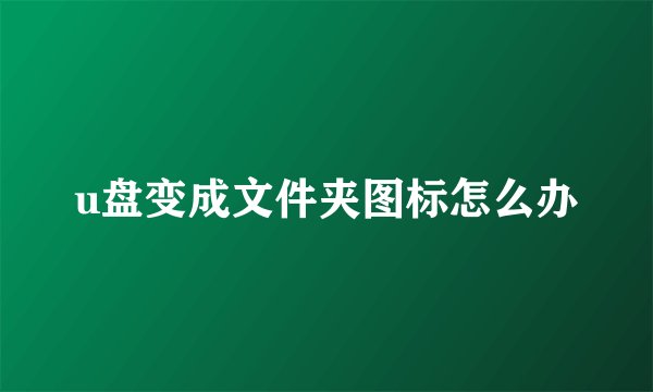 u盘变成文件夹图标怎么办