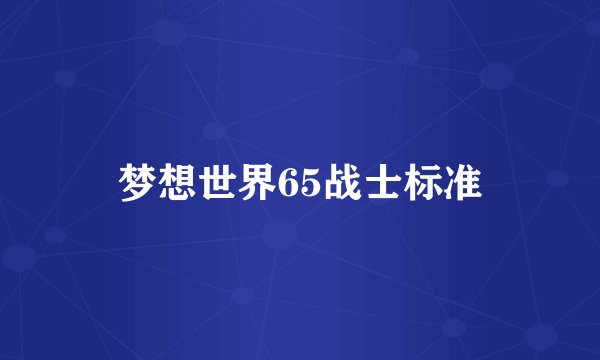梦想世界65战士标准