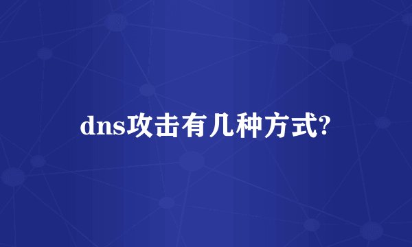 dns攻击有几种方式?