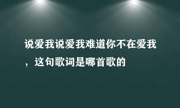 说爱我说爱我难道你不在爱我，这句歌词是哪首歌的