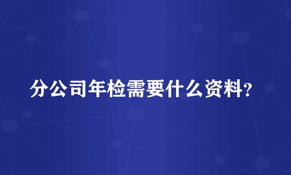 分公司年检需要什么资料？
