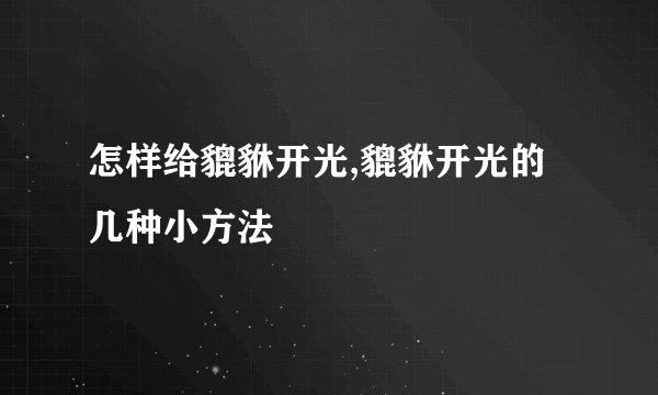 怎样给貔貅开光,貔貅开光的几种小方法