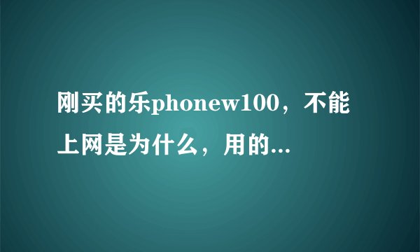刚买的乐phonew100，不能上网是为什么，用的动感地带。求解答。
