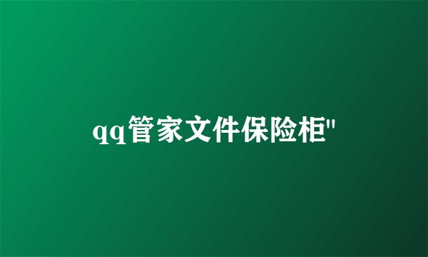 qq管家文件保险柜