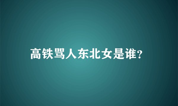 高铁骂人东北女是谁？