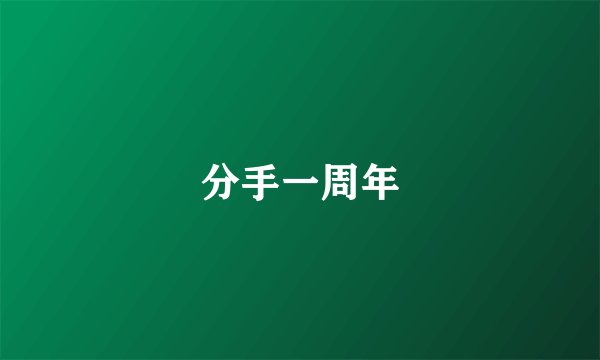 分手一周年