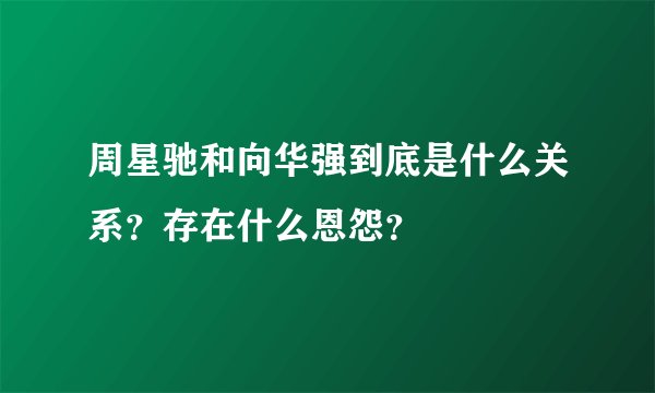 周星驰和向华强到底是什么关系？存在什么恩怨？