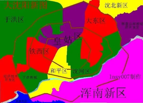 沈阳地图区域划分