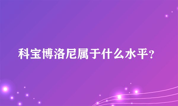 科宝博洛尼属于什么水平？